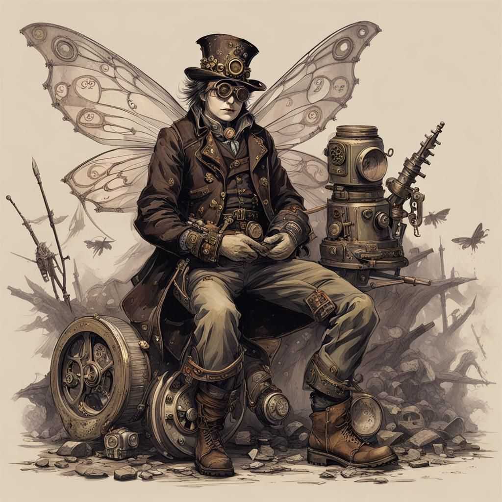 Steampunk Fairy in Post-Apocalyptic Goya Style