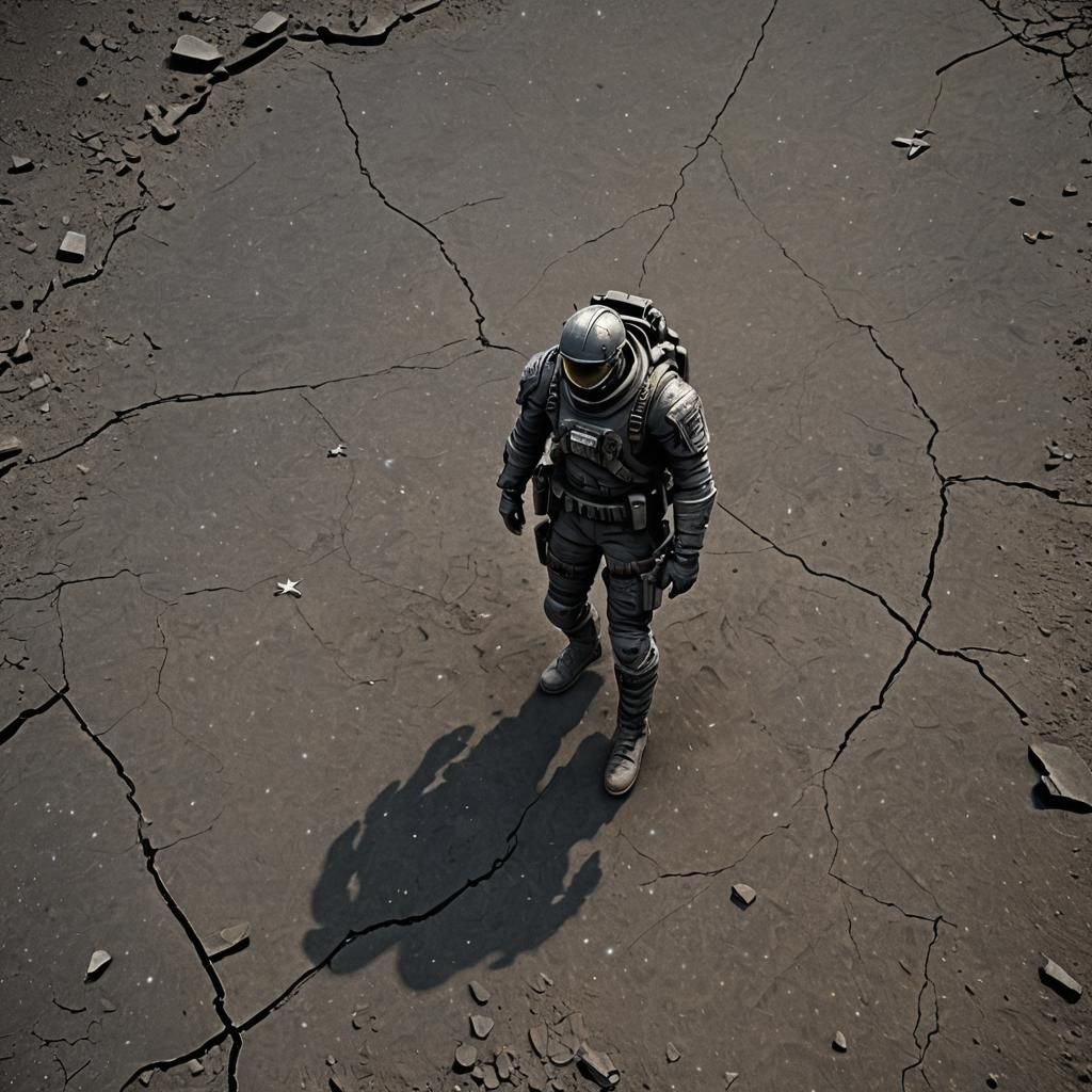 Resilient Figure Stands Defiant in Fantasy Art