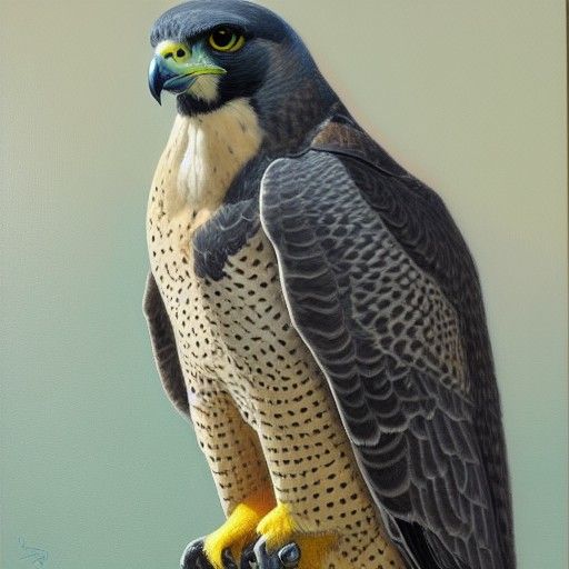 Peregrine Falcon in Oil Painting Style