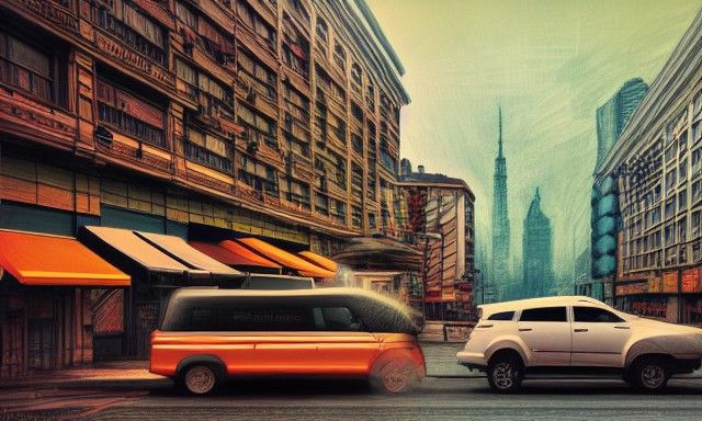 Art Deco Cruiser on a Busy Road