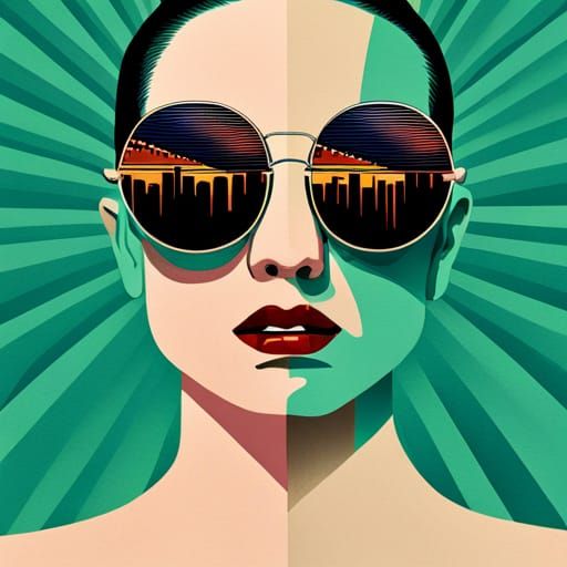 Sunglasses in Pop Art Screen Print Style