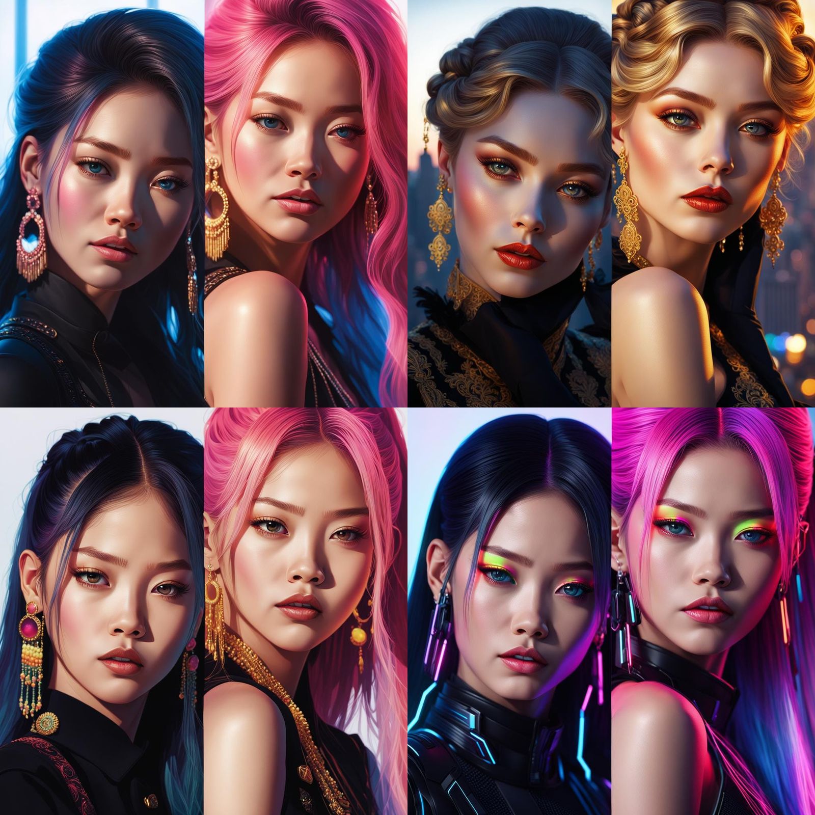 Jennie Portrait in Hyperdetailed Art Nouveau Style