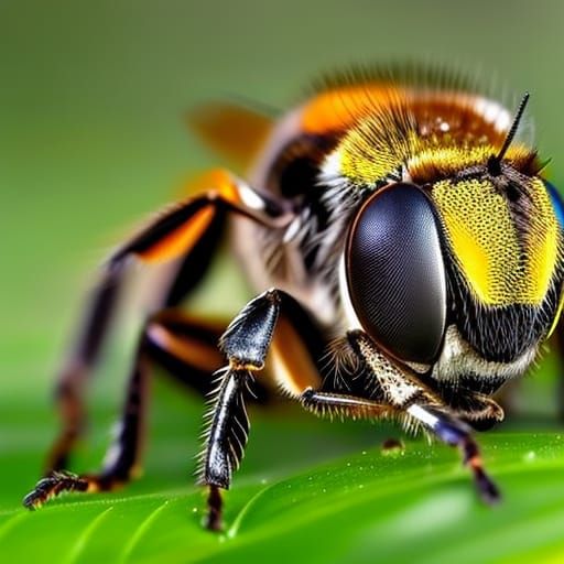 Filigree Bee Creature: Organic Sci-Fi Macro