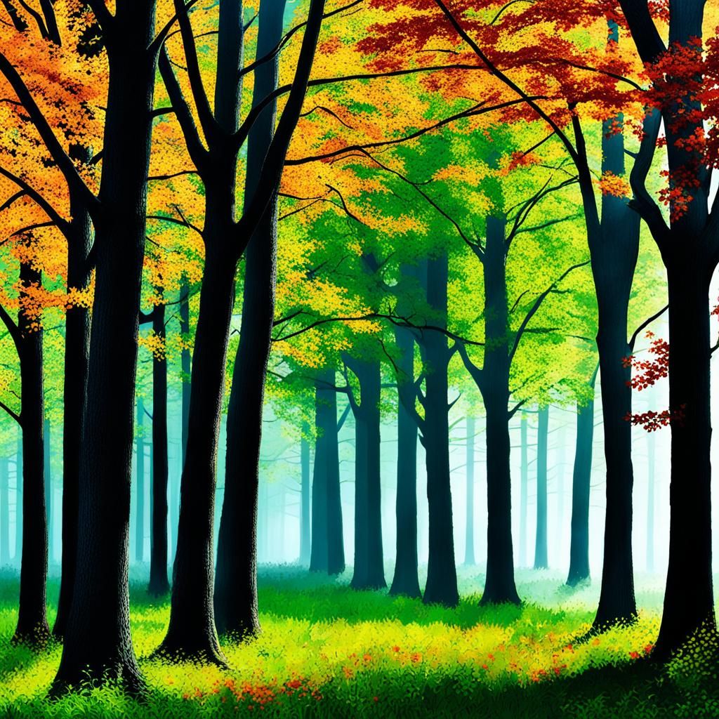 Forest Conflict: Maples vs. Oaks Over Sunlight