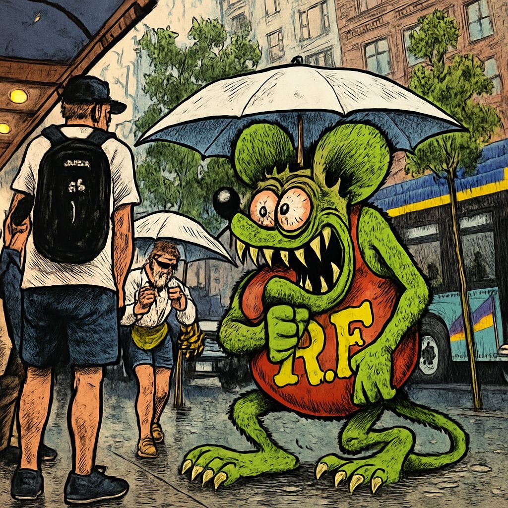 Grotesque Ratfink Monster in Comic Illustration