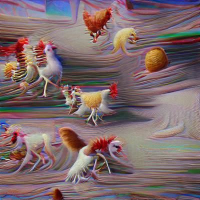 Surreal Chicken Marathon in 8K Resolution