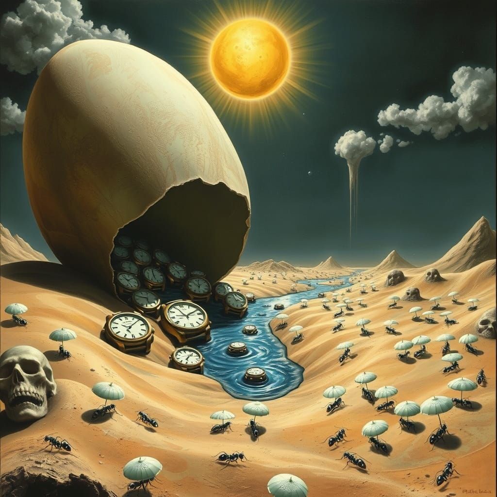 Surreal Mountain Egg Reveals River of Melting Watches