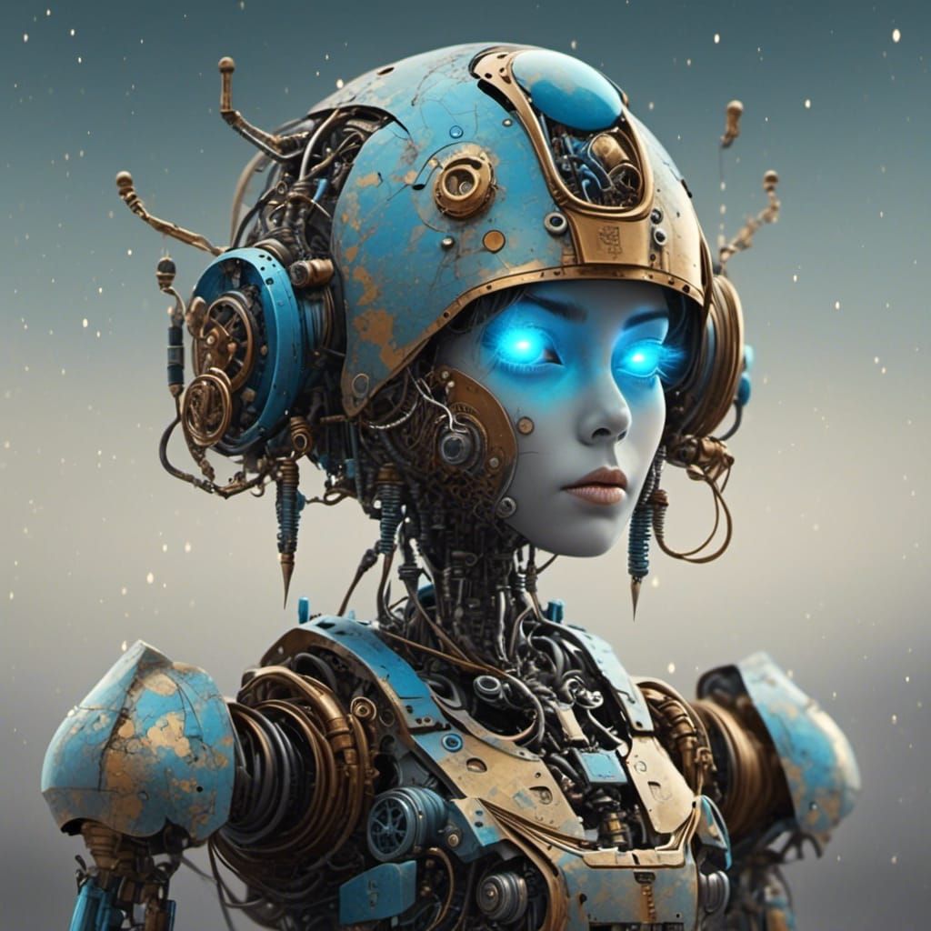 Surreal Little Robot with Unique Textures