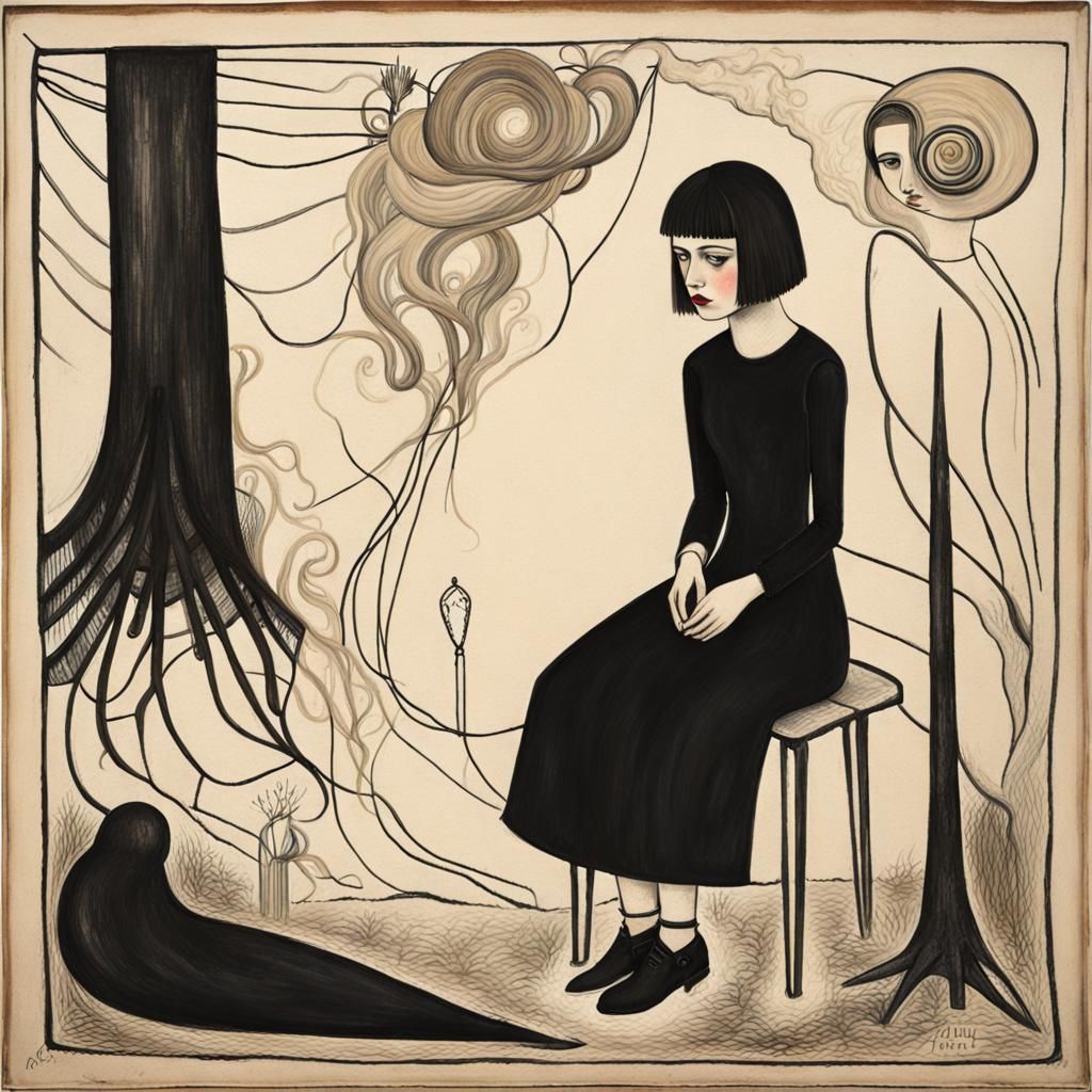 Girl in Art Brut Style