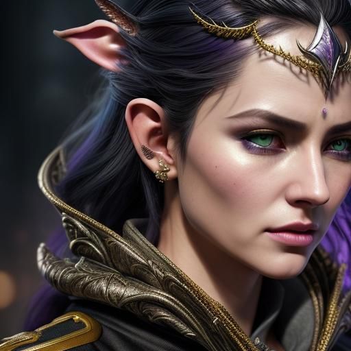 Futuristic High Elf Prince in Cyberpunk Style