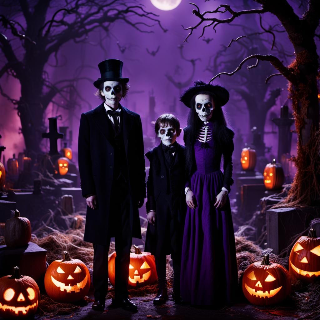 Shape Shifters Prom Photo in Spooky Graveyard