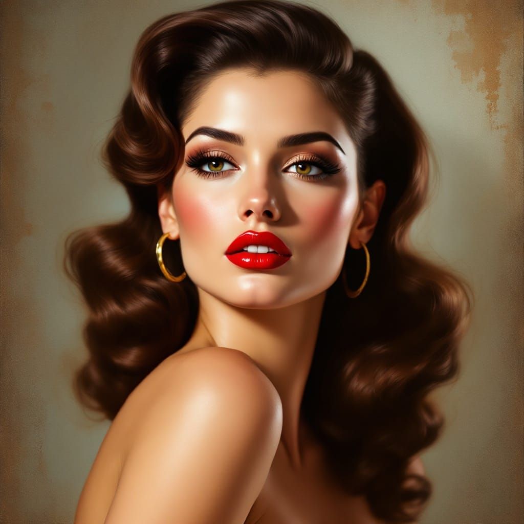 Vintage Glamour Pin-Up Girl