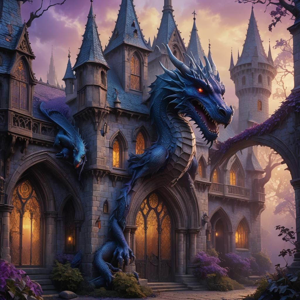Enchanted Dragon House in Gothic Style