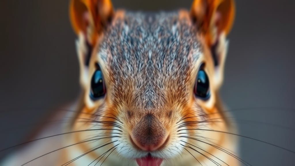 Expressive Squirrel Face Study in Intimate Close-Up