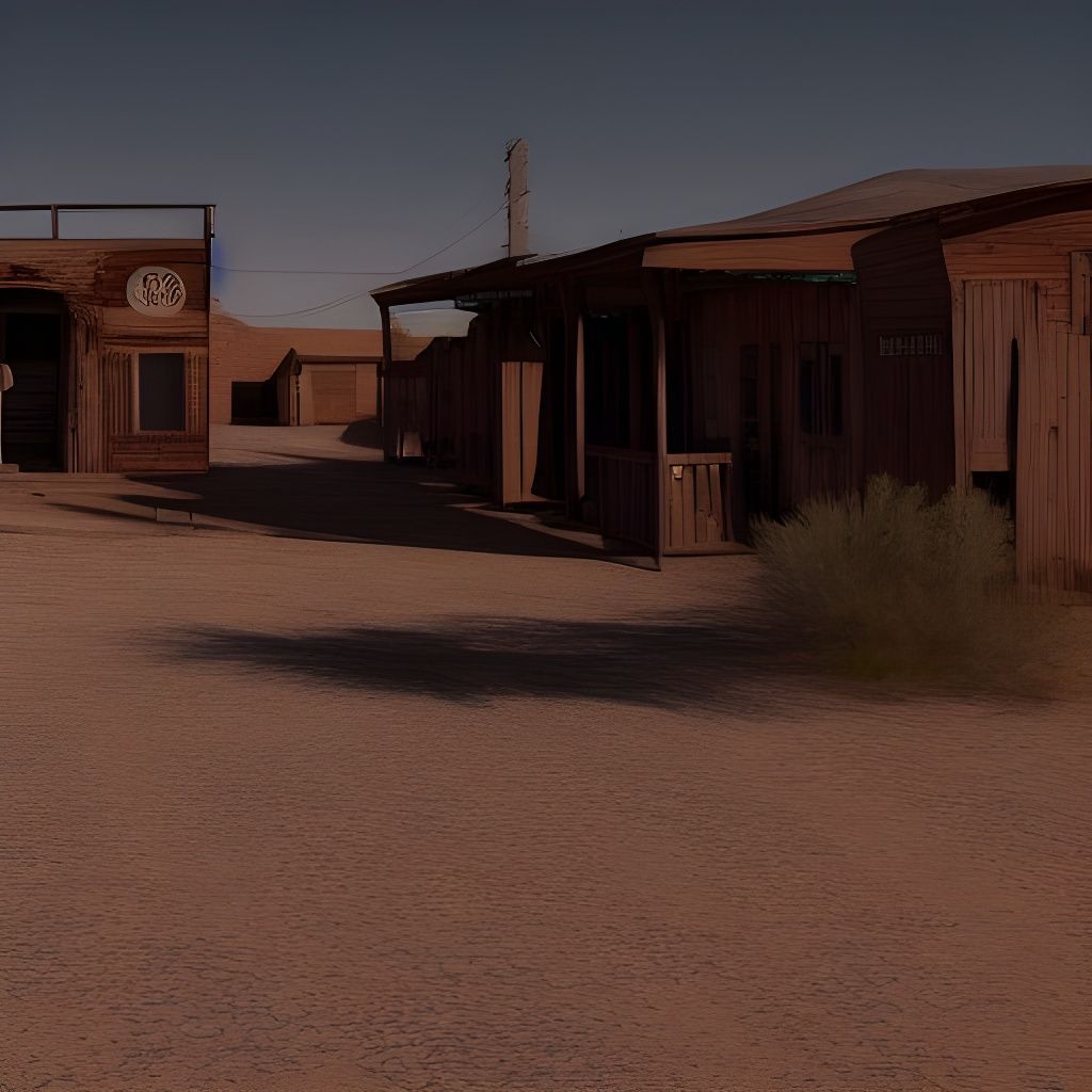 Sinister Desert Ghost Town in Ultra-Realistic 8k