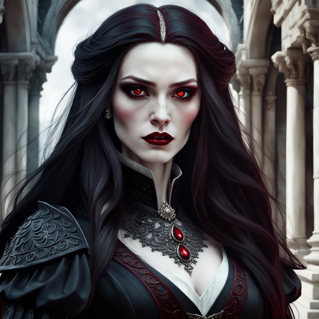 Beautiful Vampire Woman in Gothic Style