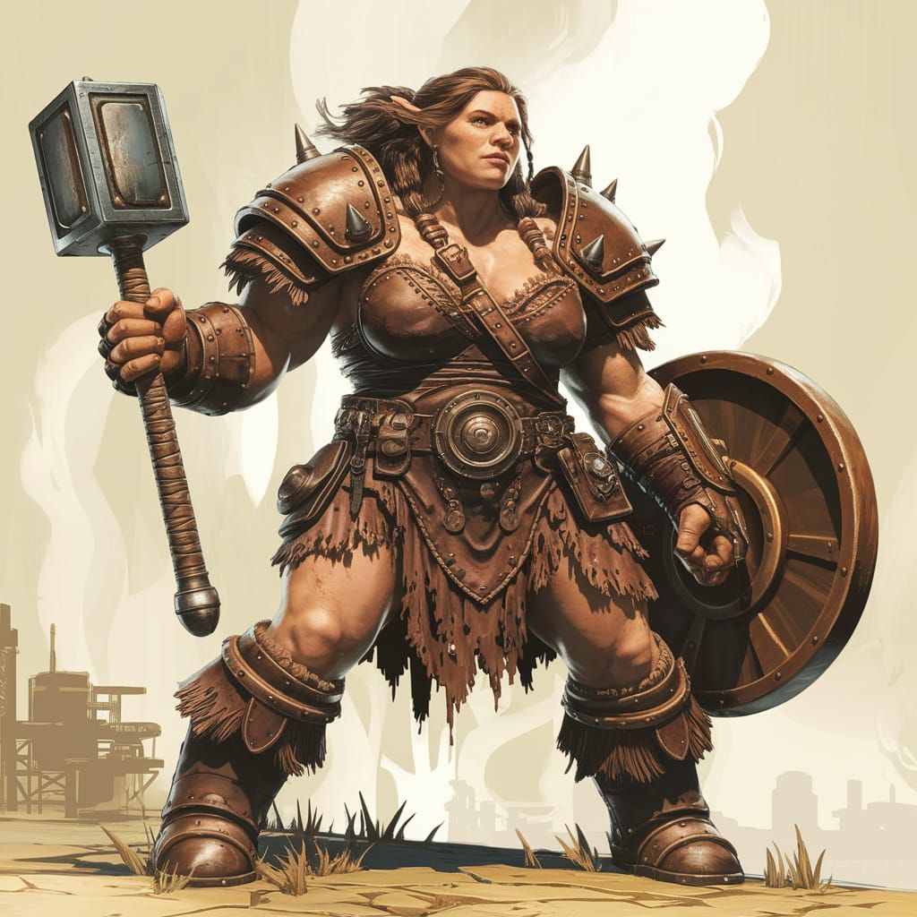 Steampunk Goliath Barbarian: A Fierce D&D Stone Giant