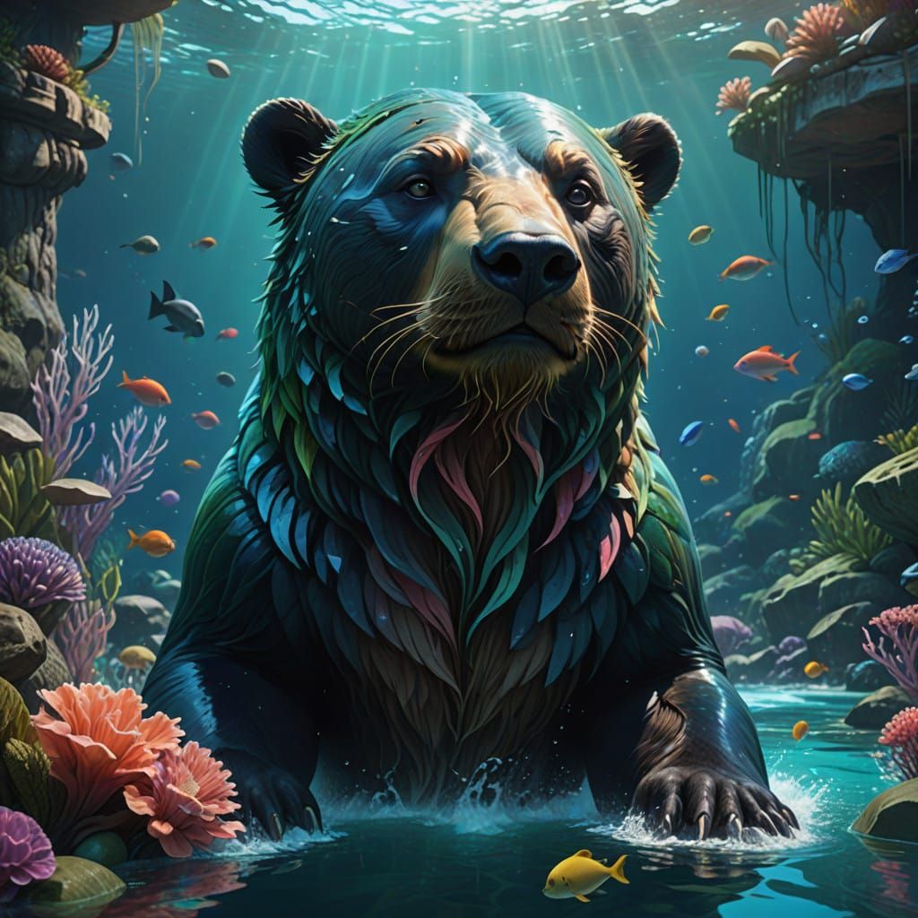 Regal Marine Portrait in Art Nouveau Style