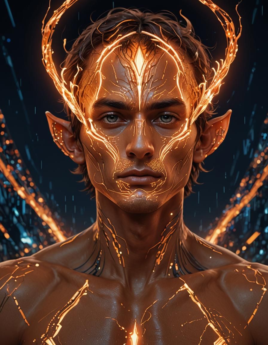 Ecopunk Fairy Shines in Futuristic Landscape