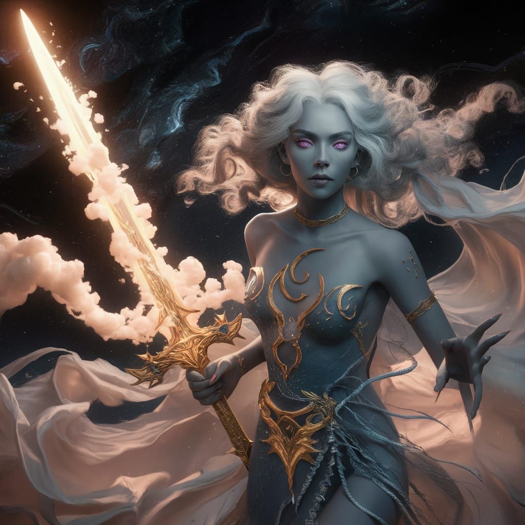 Drow Priestess of Eilistraee in Fantasy Splash Art