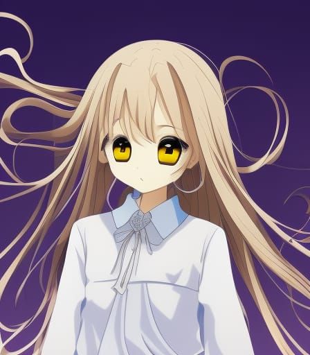 Anime Girl Conjuring Wind Magic with Detailed Face