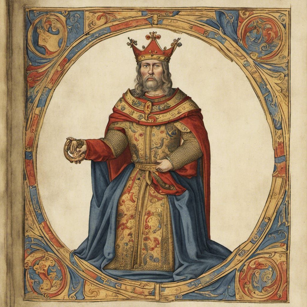 King in Medieval Codex Illustration