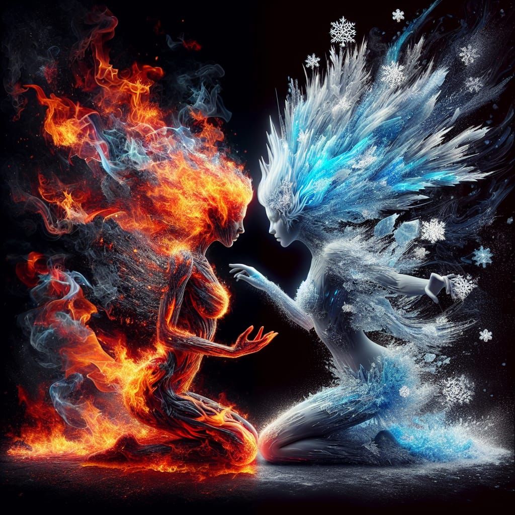 Fire Deity and Ice Goddess Reach Out