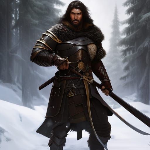 Dark Fantasy Barbarian Warrior Portrait in 8K