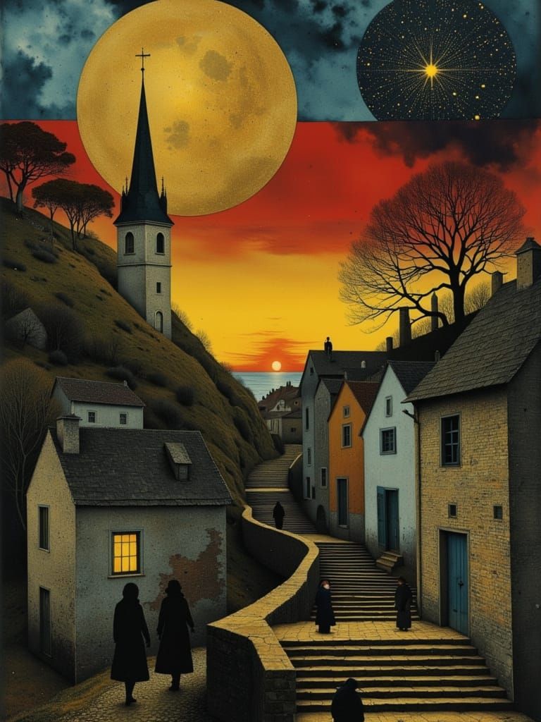 Golden Shimmer: Surreal Stairway to Heaven