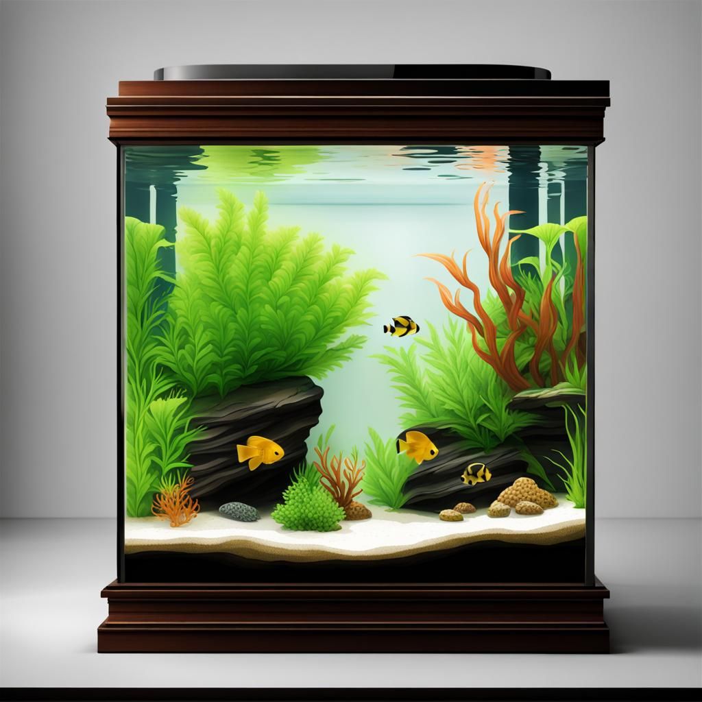 Lively Fish Tank with Treasure Chest and Plants
