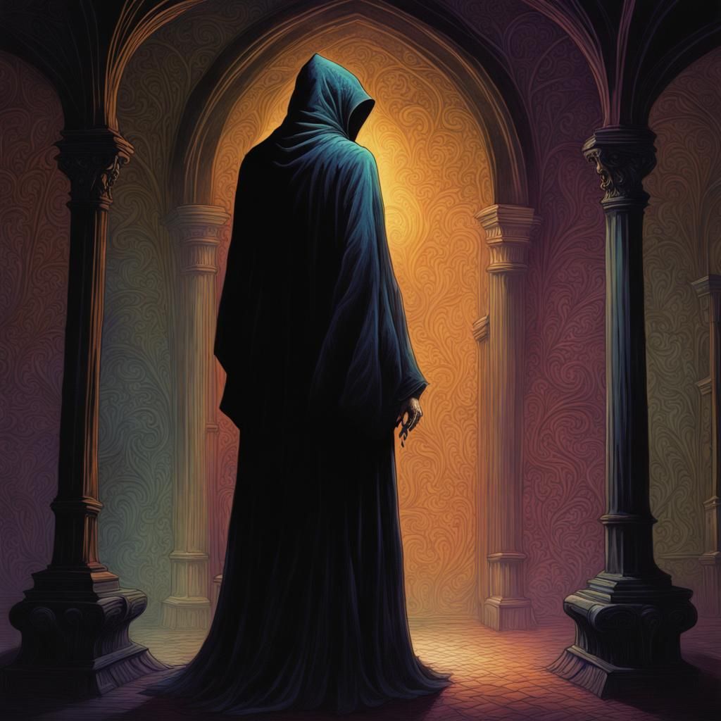 Mysterious Man in Shadows: Gothic Digital Art