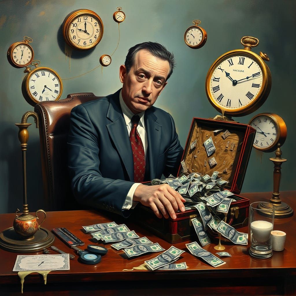 Surreal Businessman in a Dali-esque Dreamscape