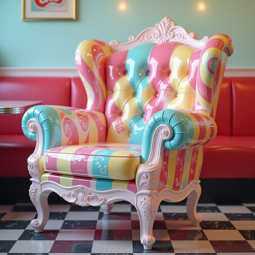 Soda Pop Armchair: A Retro-Futuristic Pop Art Masterpiece