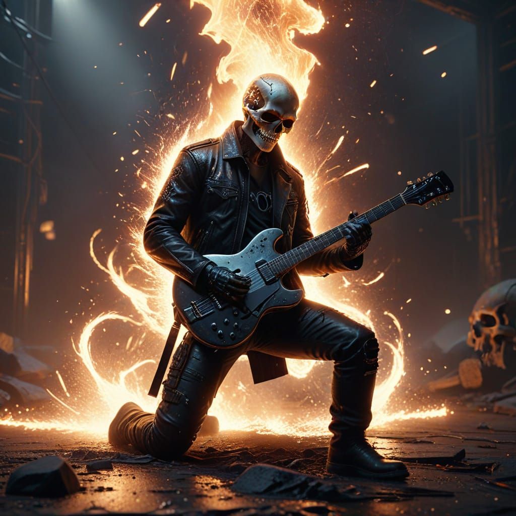 Epic Sci-Fi Guitarist in a Blaze of Glory