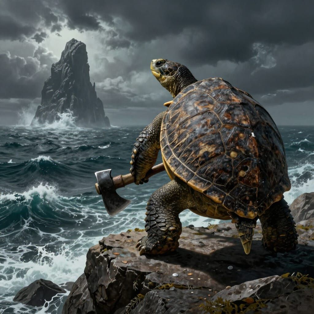 Grizzled Turtle Champion Faces Stormy Seas