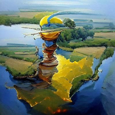 Ukrainian Landscape in Oil Painting Style