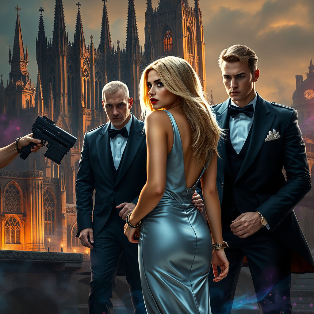 Arrest in a Futuristic Cityscape: Fantasy Concept Art