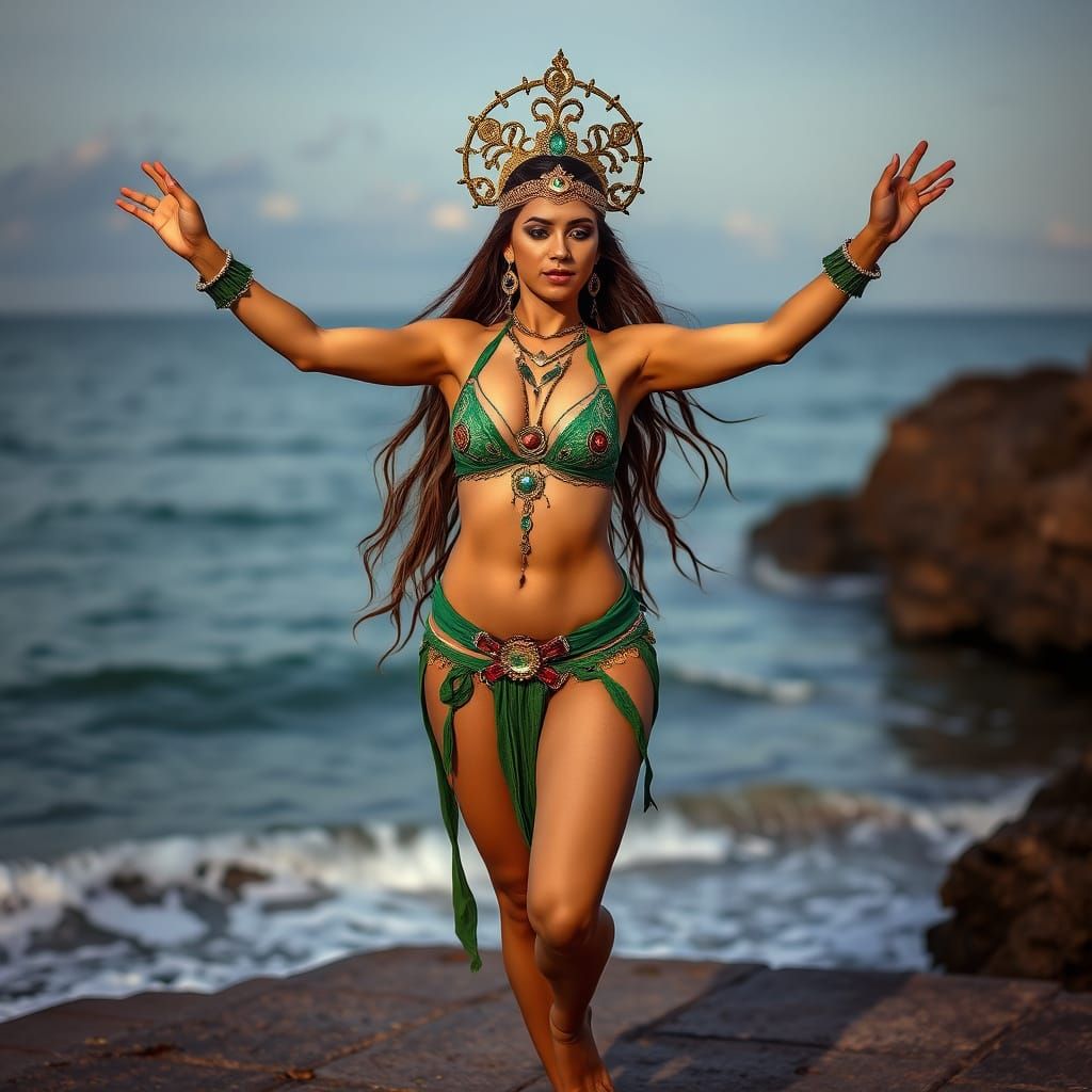 Tantric Goddess of the Sea in Sensual Dance