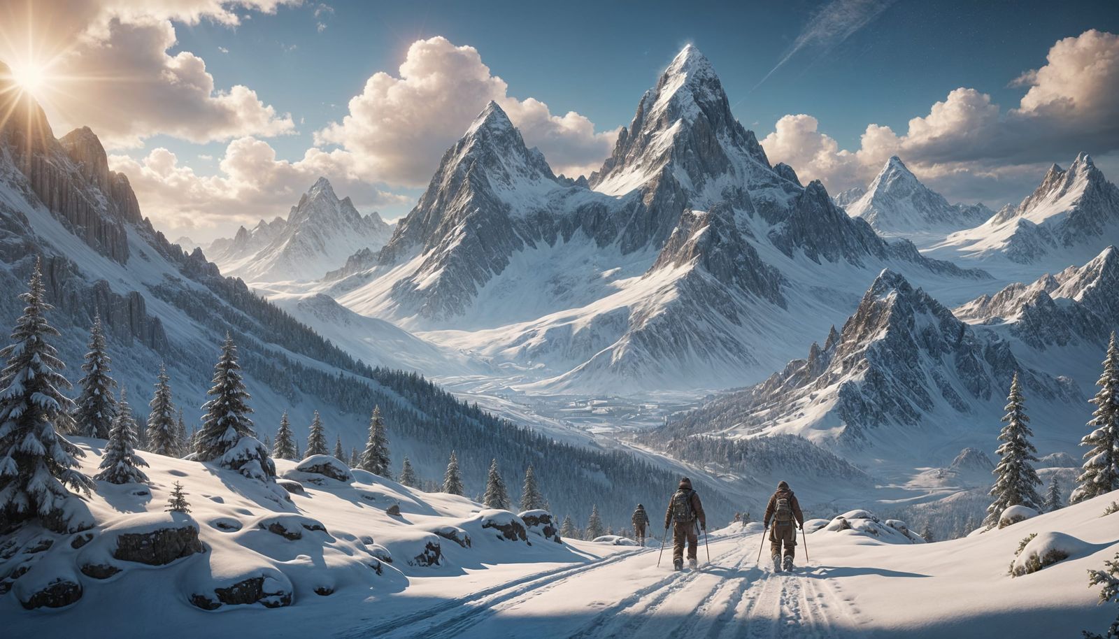 Epic Winter Landscapes in 3D Game Cinematic Style