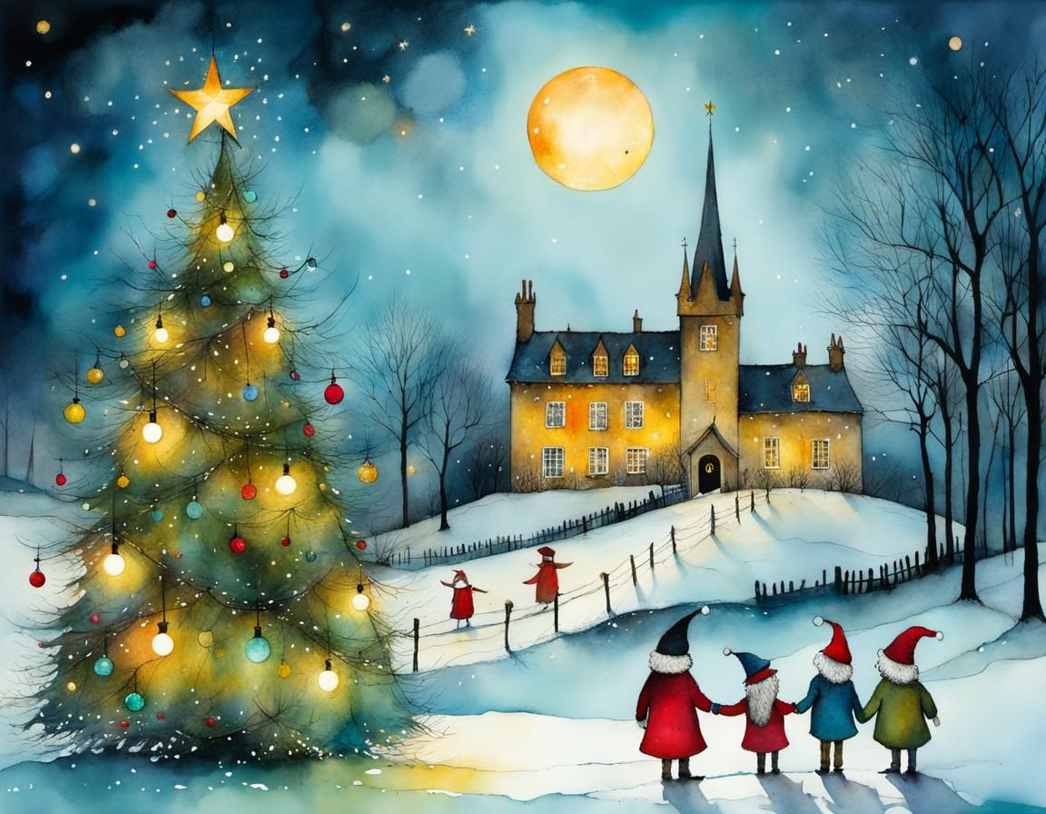 Whimsical Christmas Lights in Vibrant Colors