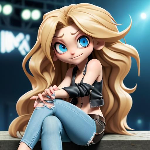 Chibi Heavy Metal Girl at Music Festival
