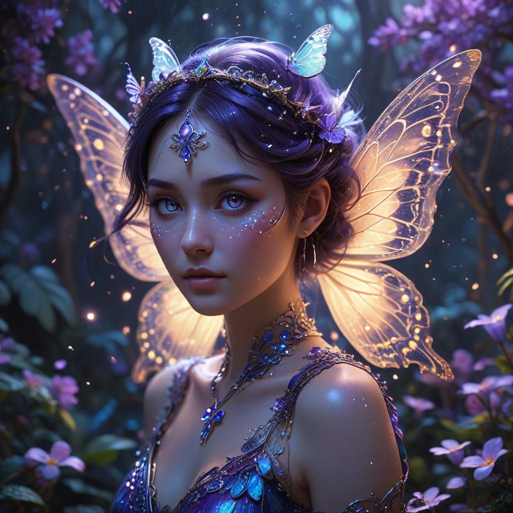 Ethereal Fantasy Butterfly in Soft Pastel Nebulae