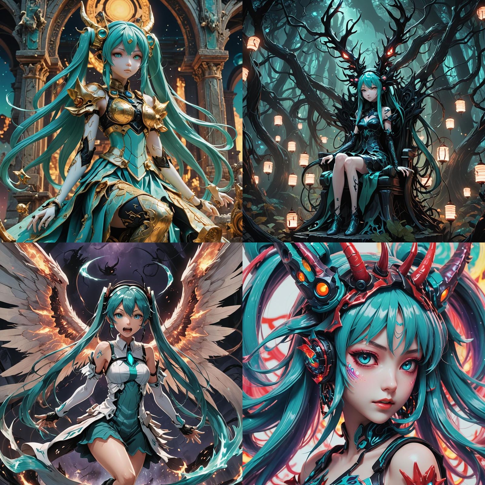 Demonic Porcelain Fairy Monster in Anime Style