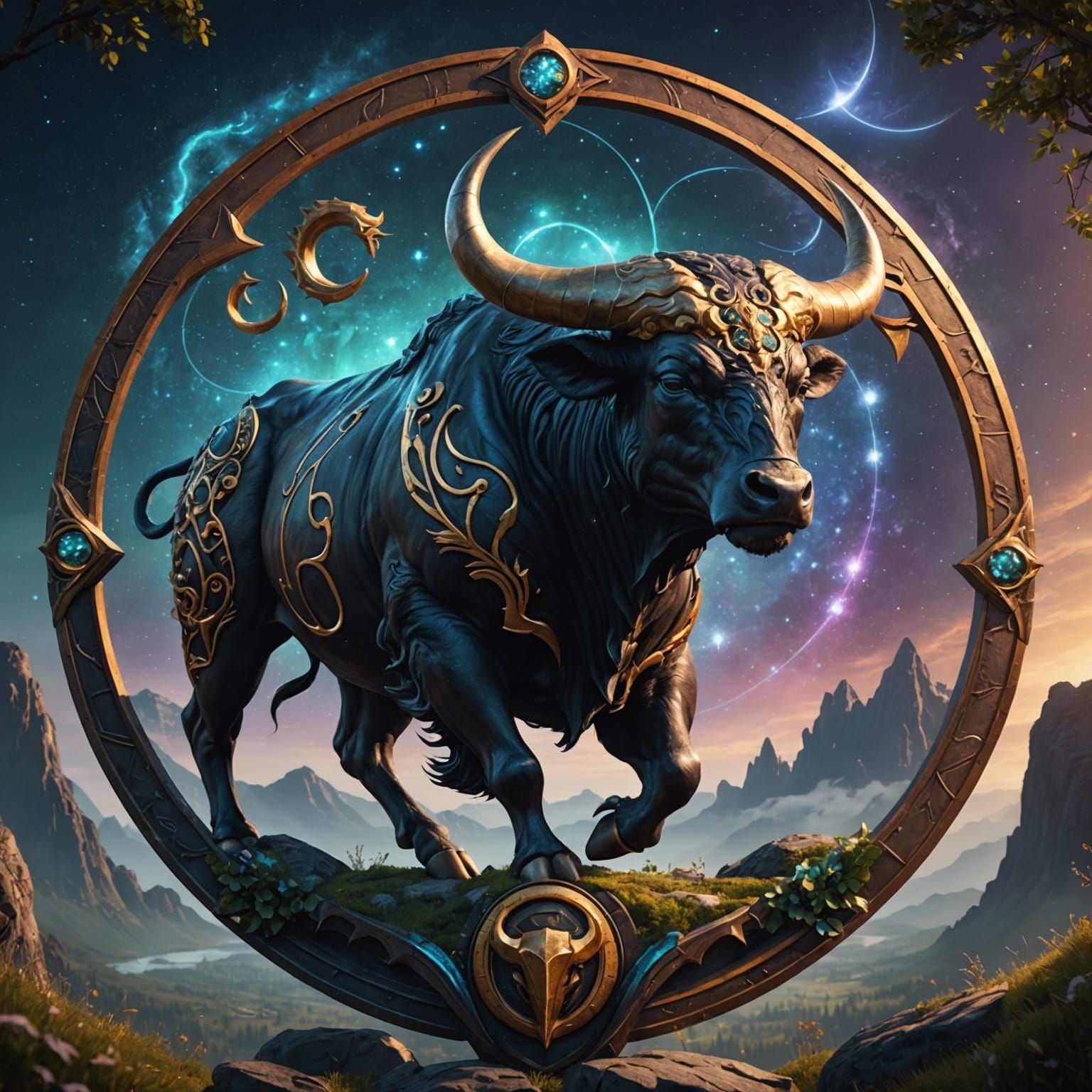 Detailed Taurus Zodiac Sign Concept Art
