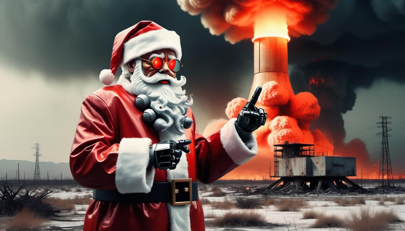 Robot Santa Launches Nuclear Apocalypse, Dystopian Illustrat...