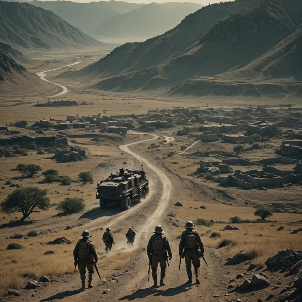 Dramatic WWII Landscape in Cinematic Style