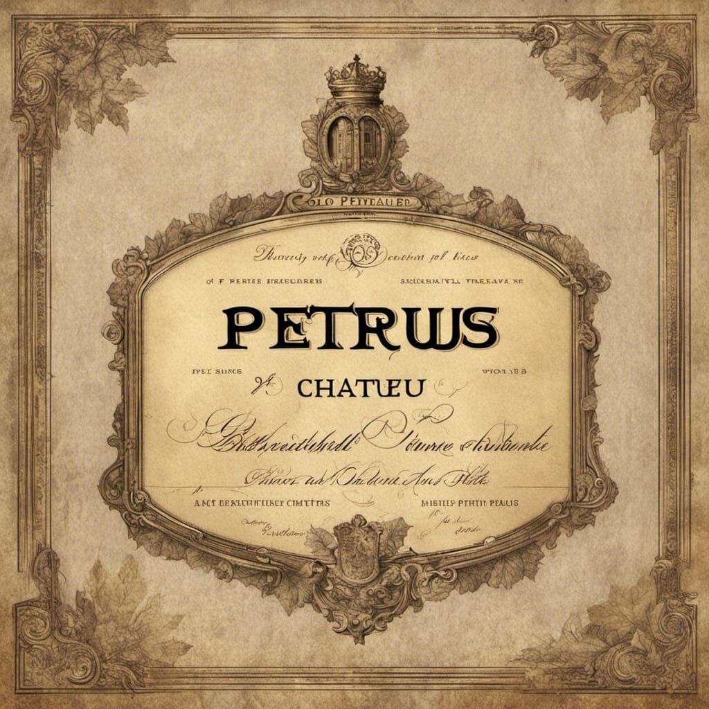 Elegant Wine Label for Chateau Petrus 1945