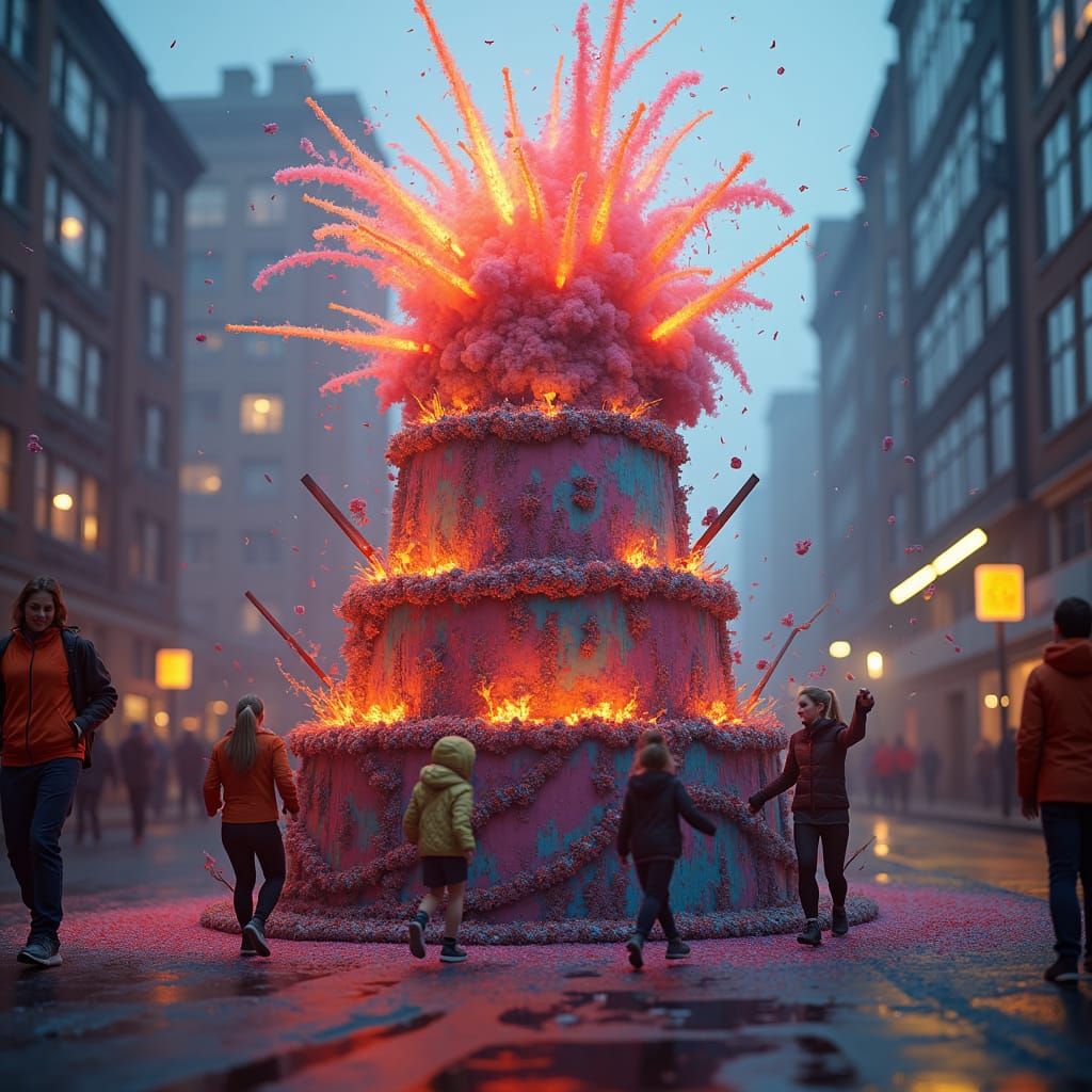 Autumn Birthday Cake Explosion