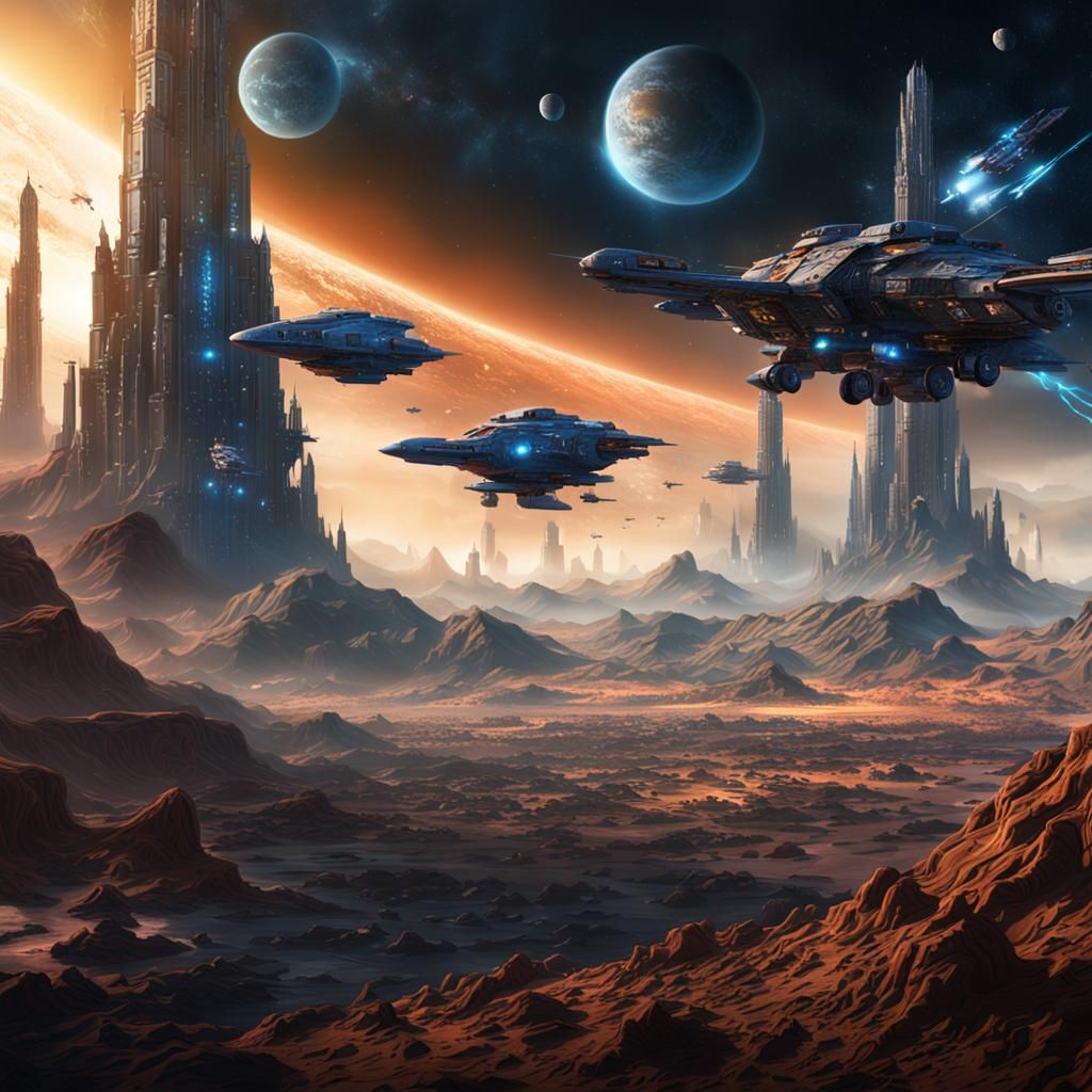 Epic Space War Concept Art in 8k Resolution