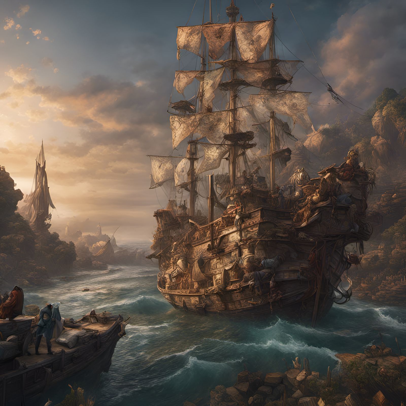 Nau King of Sea do Comandante Edmundo aportando após navegar...